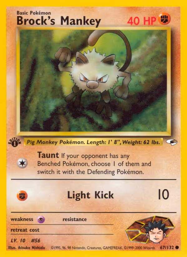 Brock's Mankey 67/132 Pokemon card