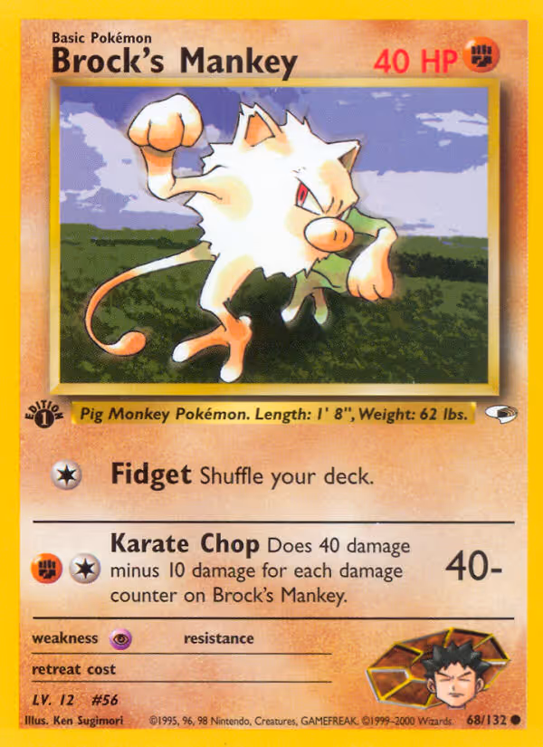 Brock's Mankey 68/132 Pokemon card