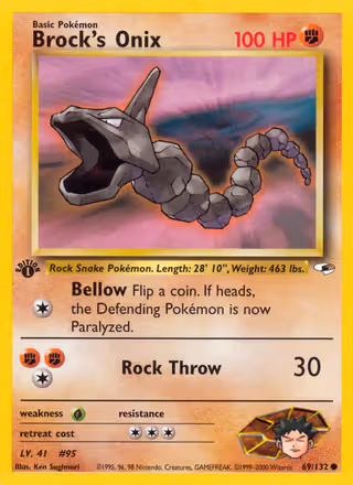 Brock's Onix 69/132 Pokemon card