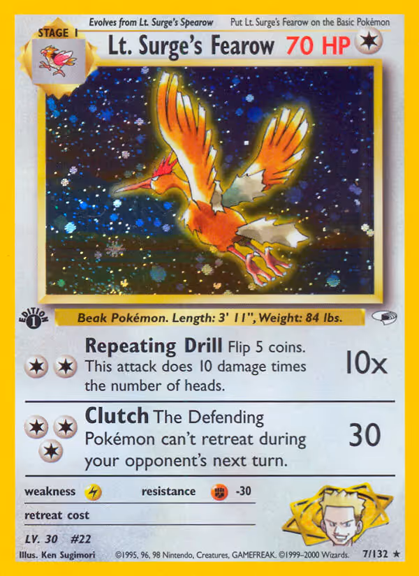 Lt. Surge's Fearow 7/132 Pokemon card