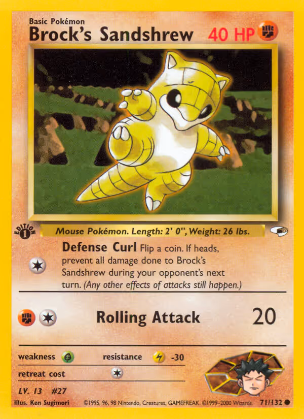 Brock's Sandshrew 71/132 Pokemon card