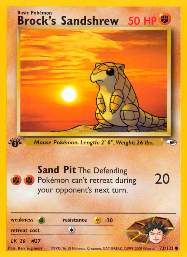 Brock's Sandshrew 72/132 Pokemon card