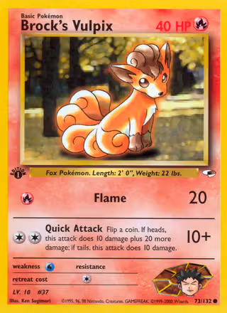 Brock's Vulpix 73/132 Pokemon card