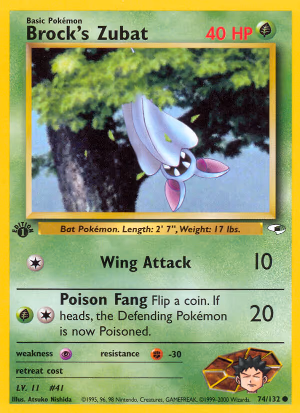 Brock's Zubat 74/132 Pokemon card