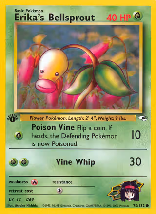 Erika's Bellsprout 75/132 Pokemon card