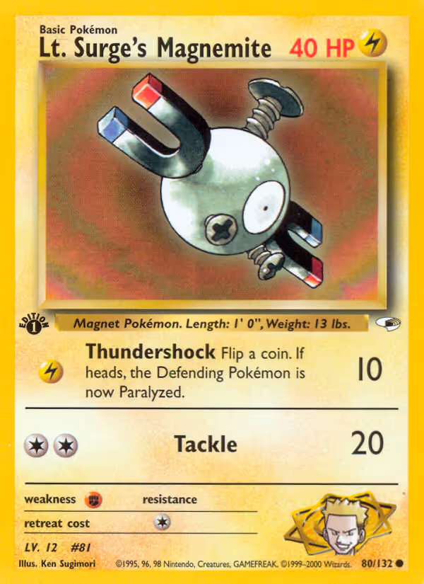 Lt. Surge's Magnemite 80/132 Pokemon card