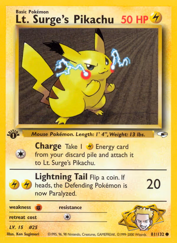 Lt. Surge's Pikachu 81/132 Pokemon card