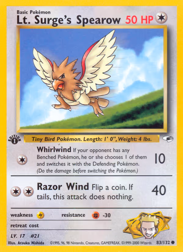 Lt. Surge's Spearow 83/132 Pokemon card