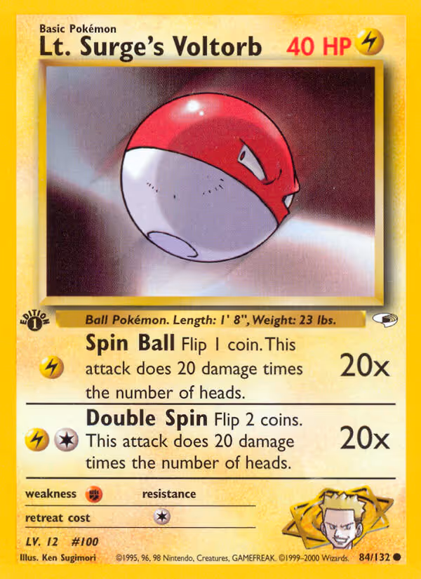 Lt. Surge's Voltorb 84/132 Pokemon card