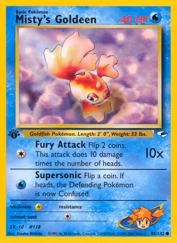 Misty's Goldeen 85/132 Pokemon card