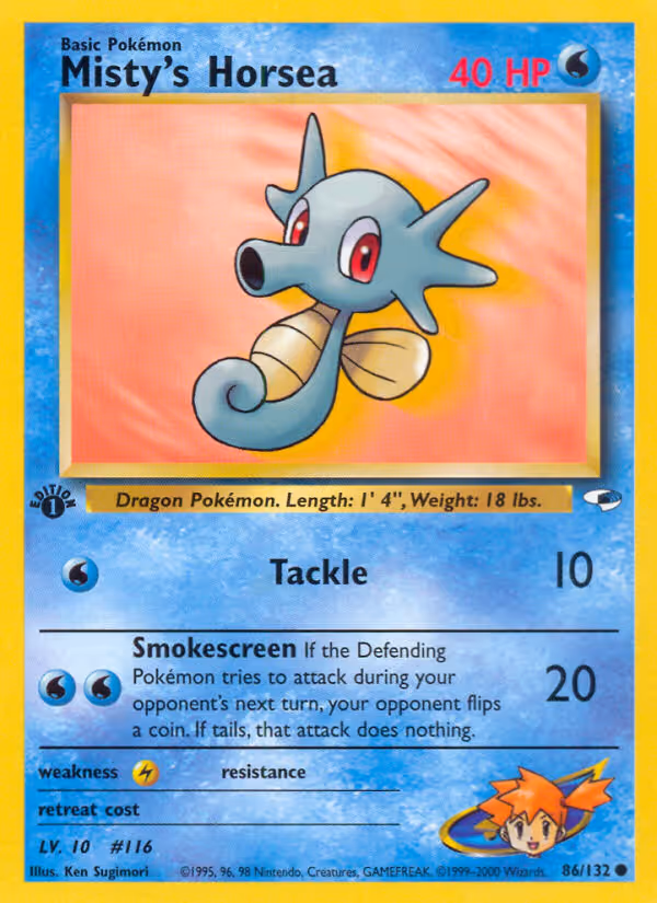 Misty's Horsea 86/132 Pokemon card