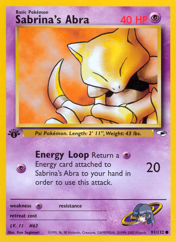 Sabrina's Abra 91/132 Pokemon card
