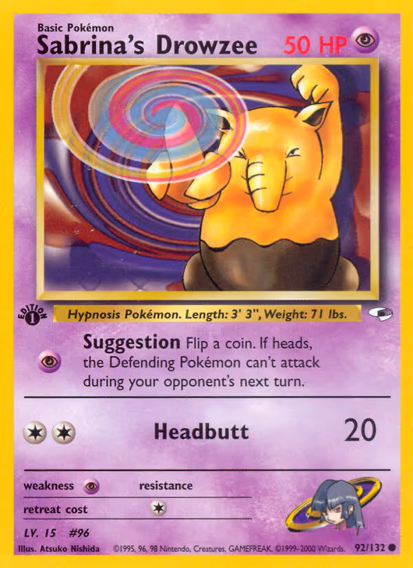 Sabrina's Drowzee 92/132 Pokemon card