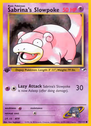 Sabrina's Slowpoke 95/132 Pokemon card