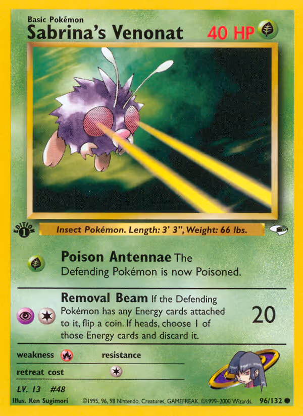 Sabrina's Venonat 96/132 Pokemon card