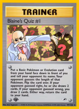 Blaine's Quiz #1 97/132 Pokemon card