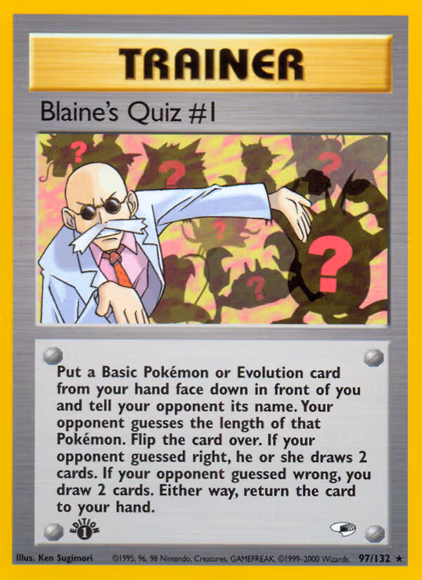 Blaine's Quiz #1 97/132 Pokemon card