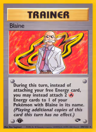 Blaine 100/132 Pokemon card