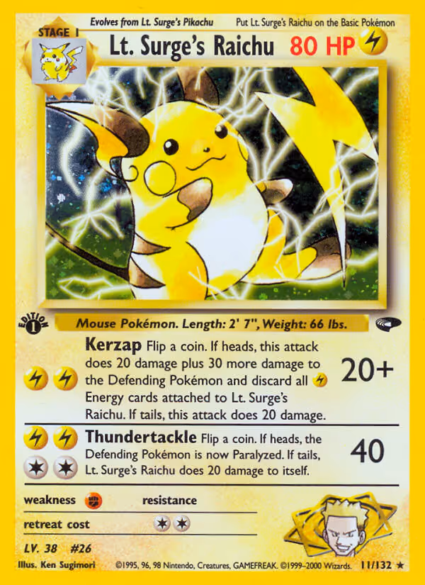 Lt. Surge's Raichu 11/132 Pokemon card
