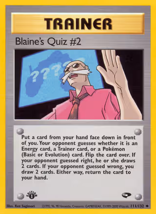 Blaine's Quiz #2 111/132 Pokemon card