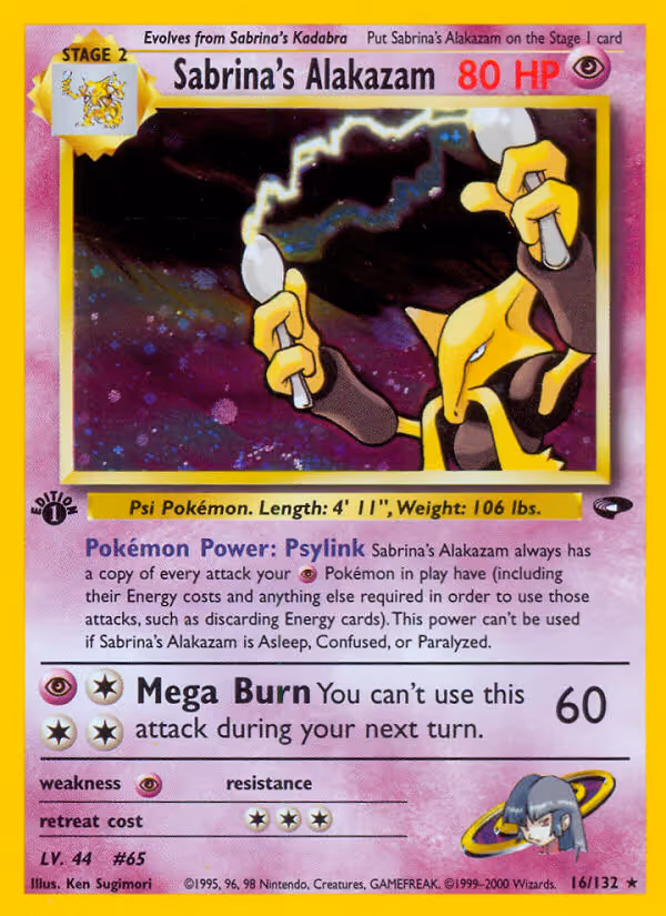 Sabrina's Alakazam 16/132 Pokemon card
