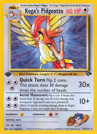 Koga's Pidgeotto 27/132 Pokemon card