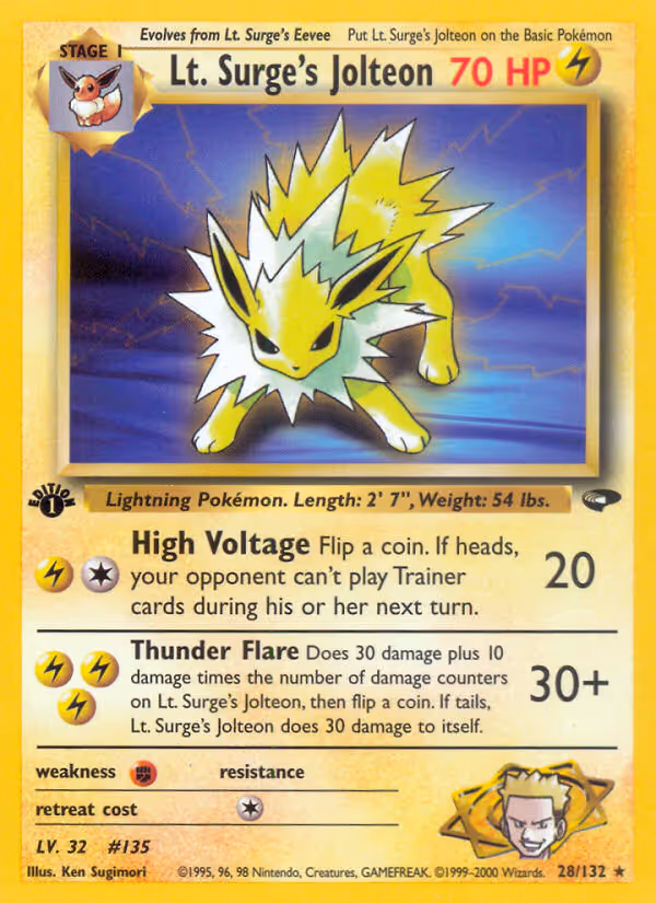 Lt. Surge's Jolteon 28/132 Pokemon card