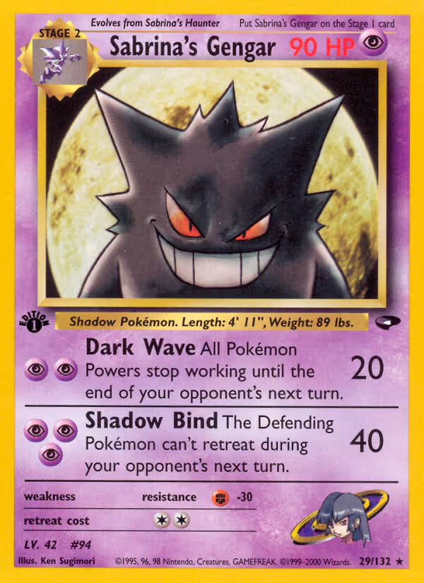 Sabrina's Gengar 29/132 Pokemon card