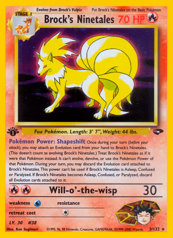Brock's Ninetales 3/132 Pokemon card