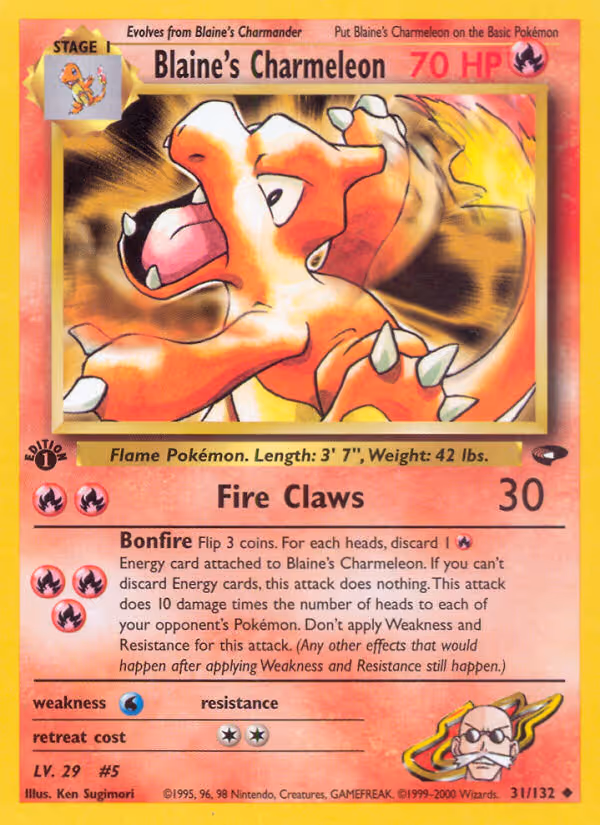 Blaine's Charmeleon 31/132 Pokemon card