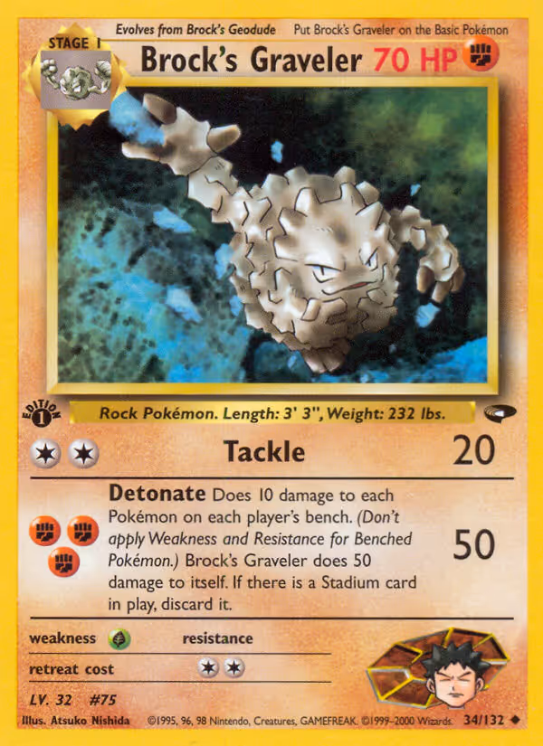 Brock's Graveler 34/132 Pokemon card