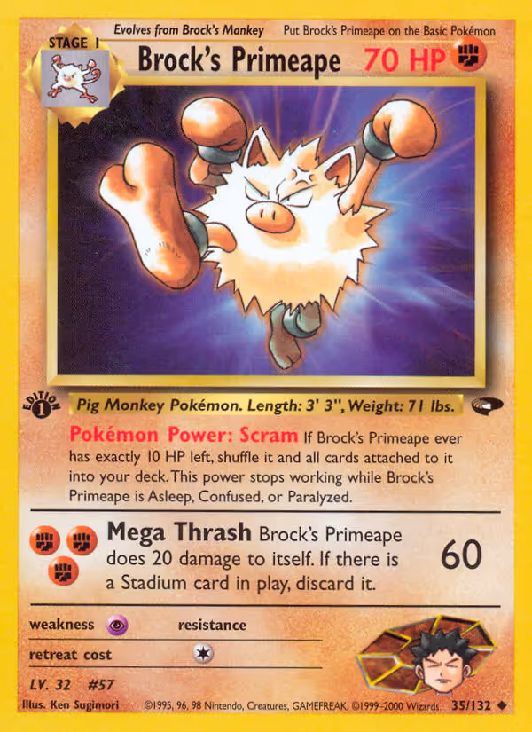 Brock's Primeape 35/132 Pokemon card