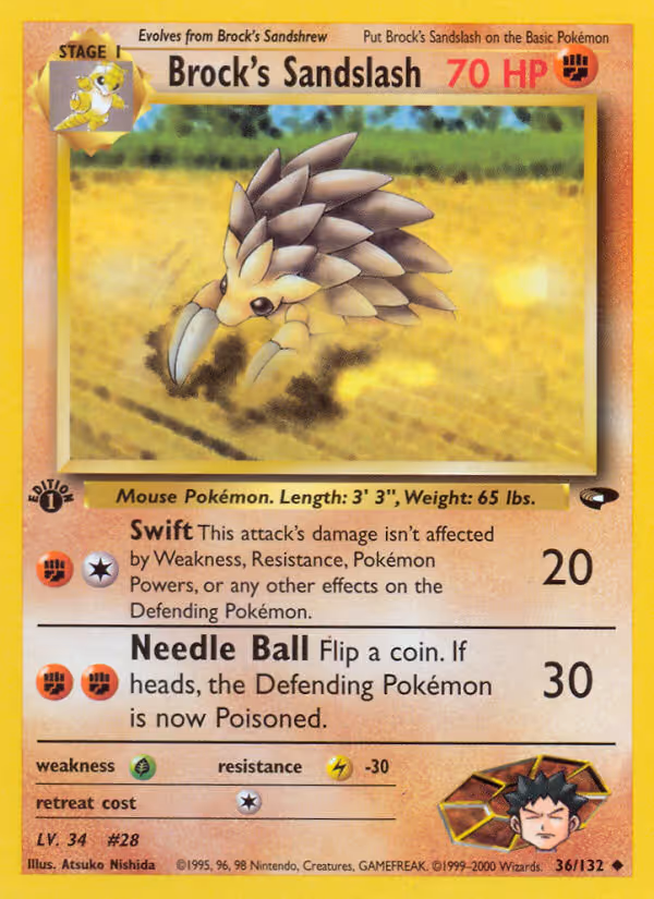 Brock's Sandslash 36/132 Pokemon card
