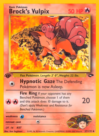 Brock's Vulpix 37/132 Pokemon card