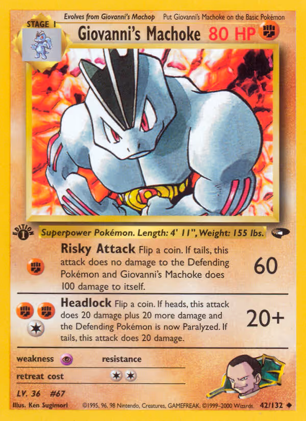 Giovanni's Machoke 42/132 Pokemon card