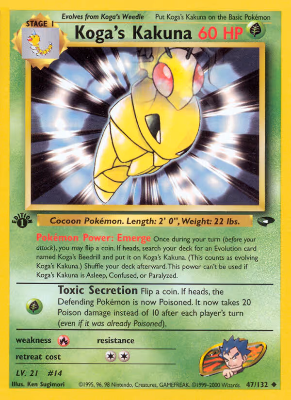 Koga's Kakuna 47/132 Pokemon card