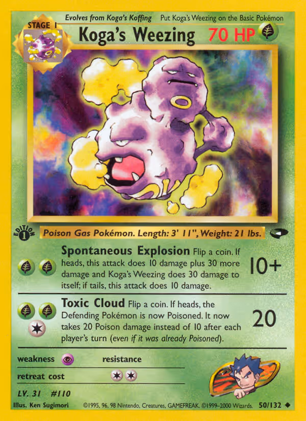 Koga's Weezing 50/132 Pokemon card