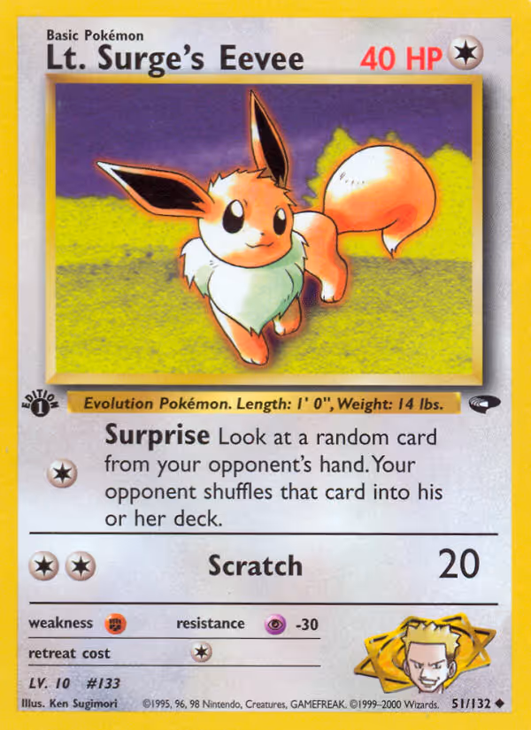 Lt. Surge's Eevee 51/132 Pokemon card