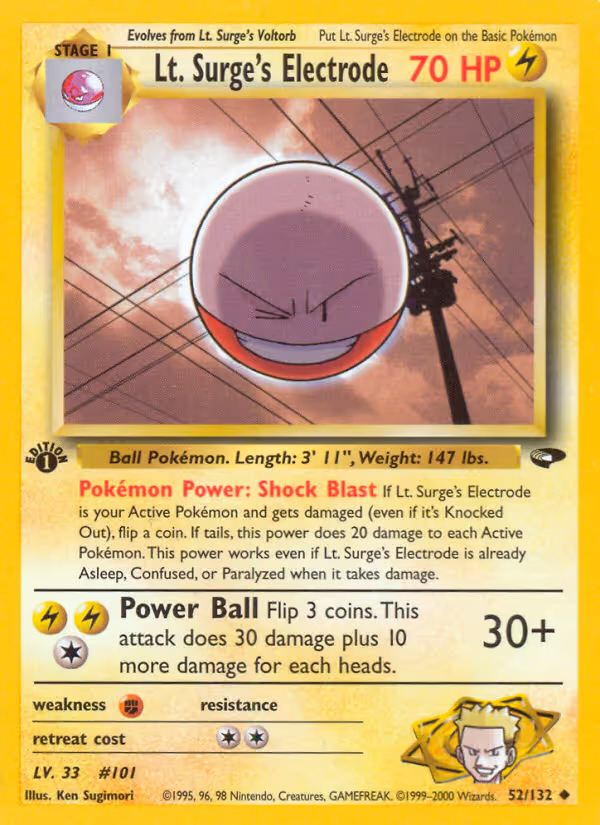 Lt. Surge's Electrode 52/132 Pokemon card