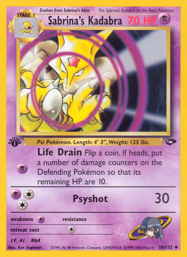 Sabrina's Kadabra 58/132 Pokemon card