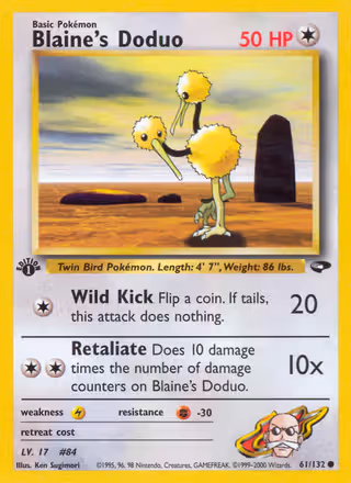 Blaine's Doduo 61/132 Pokemon card
