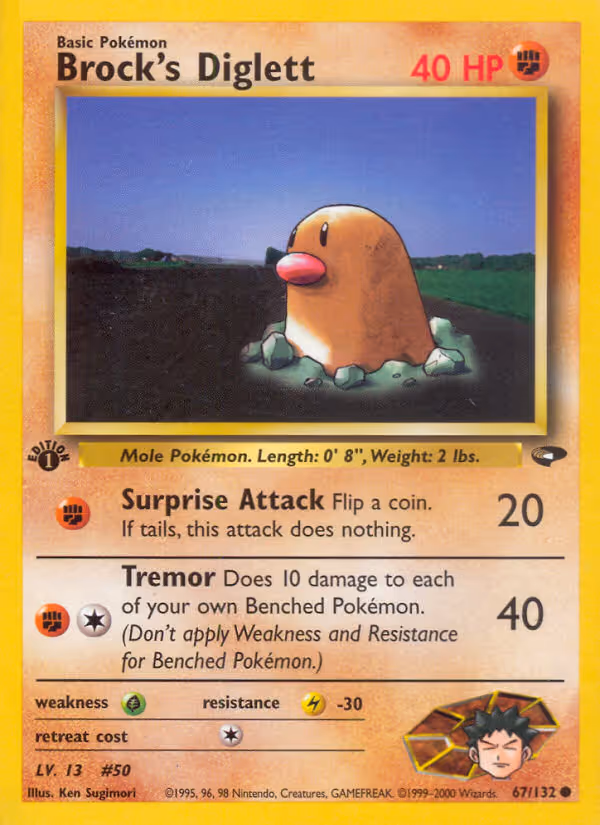 Brock's Diglett 67/132 Pokemon card