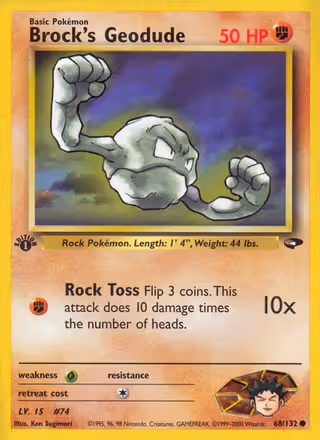 Brock's Geodude 68/132 Pokemon card