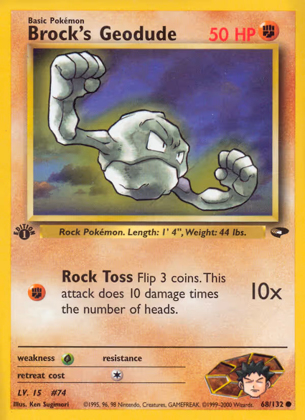 Brock's Geodude 68/132 Pokemon card