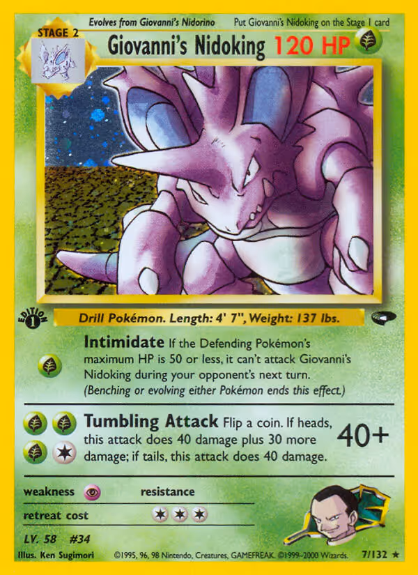 Giovanni's Nidoking 7/132 Pokemon card
