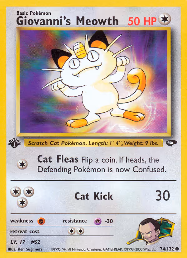 Giovanni's Meowth 74/132 Pokemon card