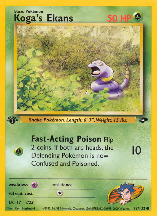 Koga's Ekans 77/132 Pokemon card