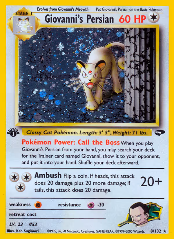 Giovanni's Persian 8/132 Pokemon card