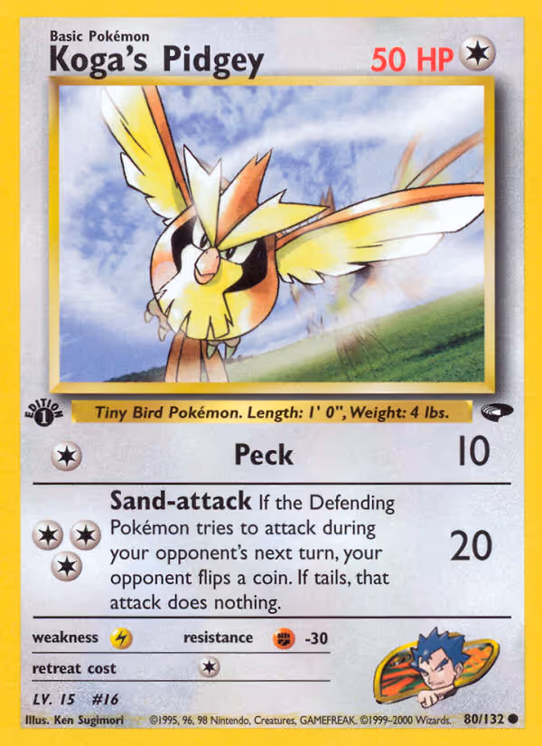 Koga's Pidgey 80/132 Pokemon card