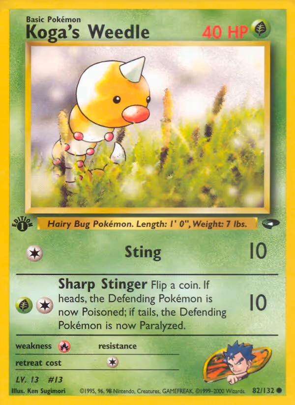Koga's Weedle 82/132 Pokemon card